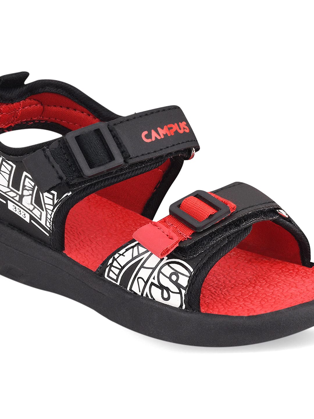 Kids Velcro Flat Sandals For Boys & Girls ( Black )